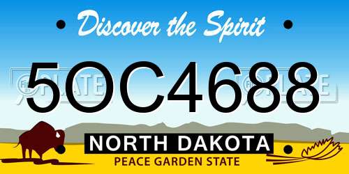 5OC4688 North Dakota License Plate