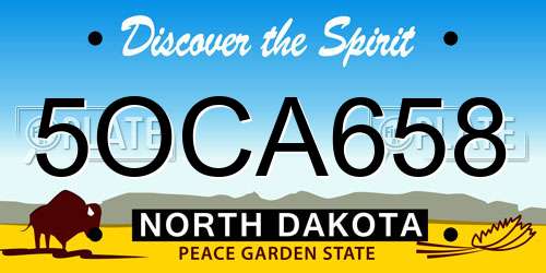 5OCA658 North Dakota License Plate