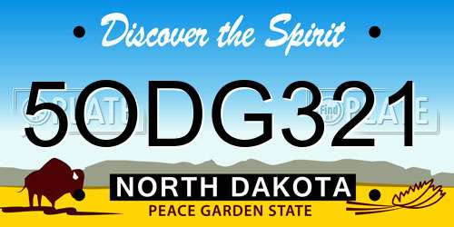 5ODG321 North Dakota License Plate