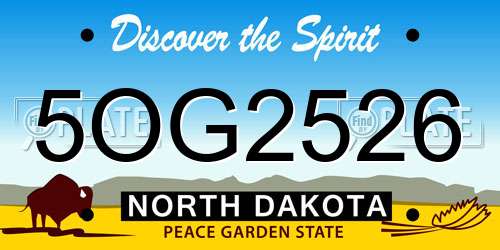 5OG2526 North Dakota License Plate