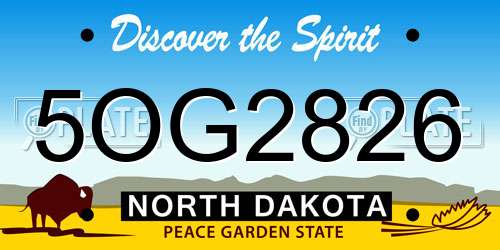 5OG2826 North Dakota License Plate