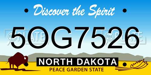 5OG7526 North Dakota License Plate