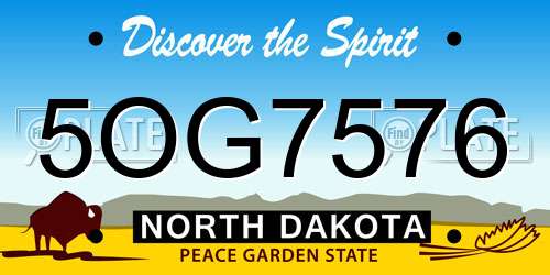 5OG7576 North Dakota License Plate