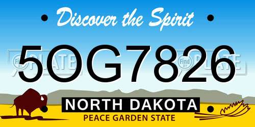 5OG7826 North Dakota License Plate
