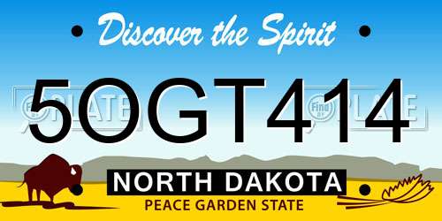 5OGT414 North Dakota License Plate
