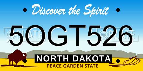5OGT526 North Dakota License Plate