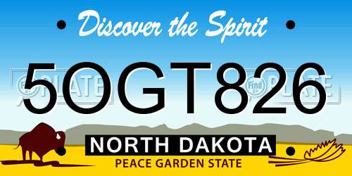5OGT826 North Dakota License Plate