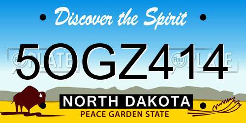 5OGZ414 North Dakota License Plate