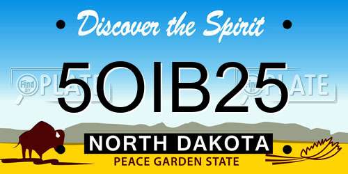 5OIB25 North Dakota License Plate