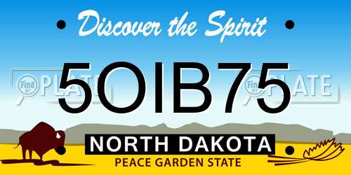 5OIB75 North Dakota License Plate