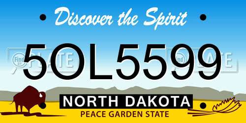5OL5599 North Dakota License Plate