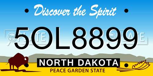 5OL8899 North Dakota License Plate
