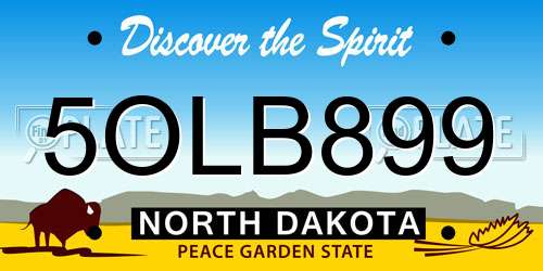 5OLB899 North Dakota License Plate