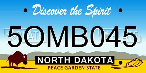5OMB045 North Dakota License Plate