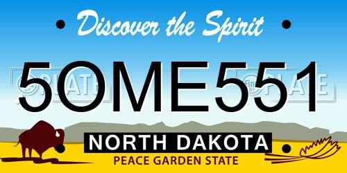 5OME551 North Dakota License Plate