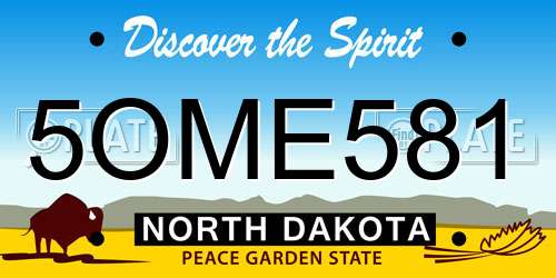 5OME581 North Dakota License Plate