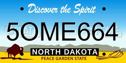 5OME664 North Dakota License Plate