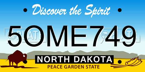 5OME749 North Dakota License Plate