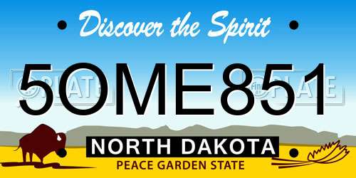 5OME851 North Dakota License Plate