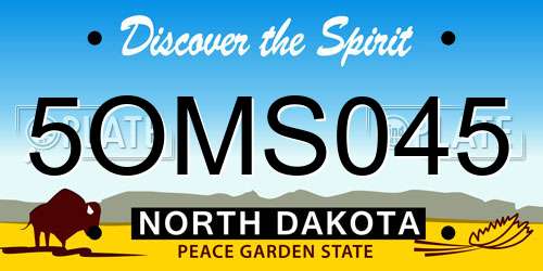 5OMS045 North Dakota License Plate