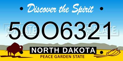 5OO6321 North Dakota License Plate
