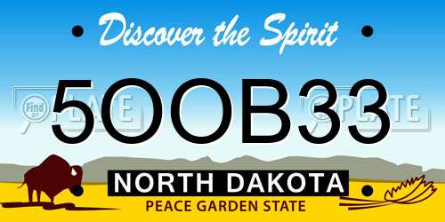 5OOB33 North Dakota License Plate