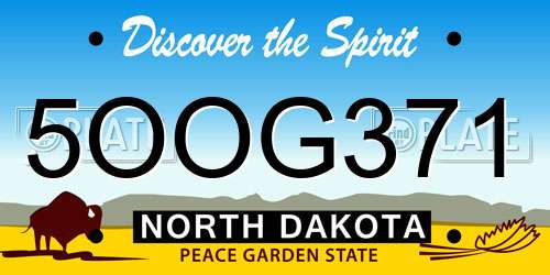5OOG371 North Dakota License Plate