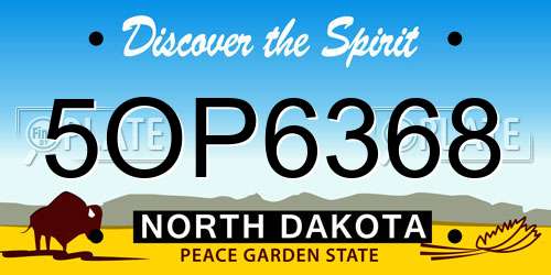 5OP6368 North Dakota License Plate