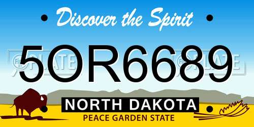 5OR6689 North Dakota License Plate