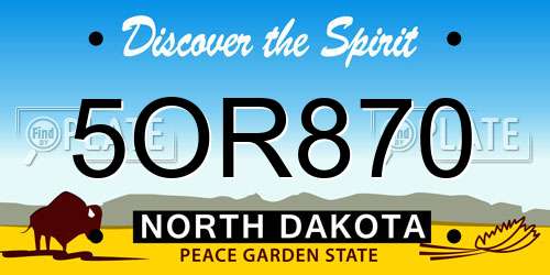 5OR870 North Dakota License Plate