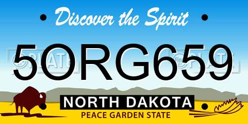5ORG659 North Dakota License Plate