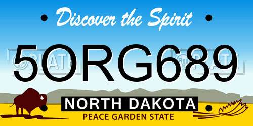 5ORG689 North Dakota License Plate