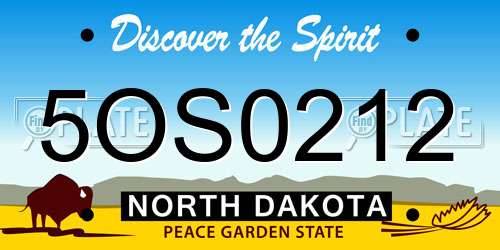 5OS0212 North Dakota License Plate