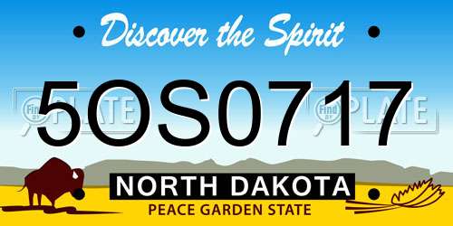 5OS0717 North Dakota License Plate