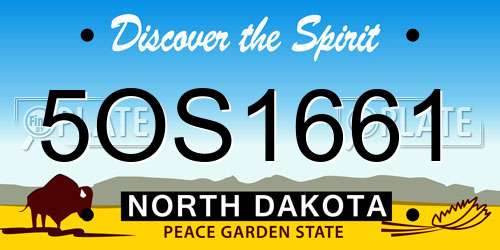5OS1661 North Dakota License Plate