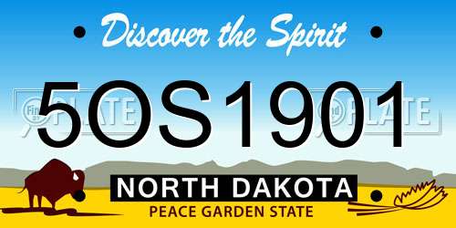 5OS1901 North Dakota License Plate