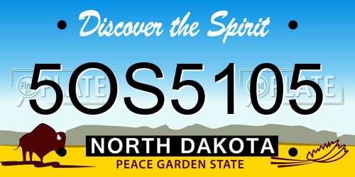 5OS5105 North Dakota License Plate