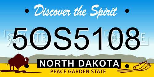 5OS5108 North Dakota License Plate