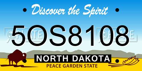 5OS8108 North Dakota License Plate
