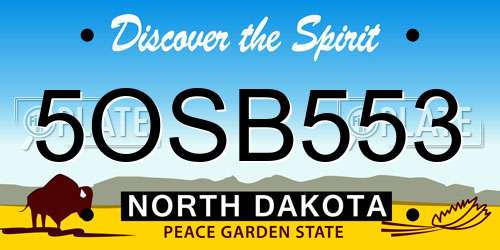 5OSB553 North Dakota License Plate