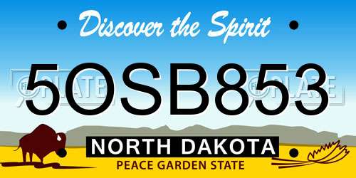 5OSB853 North Dakota License Plate