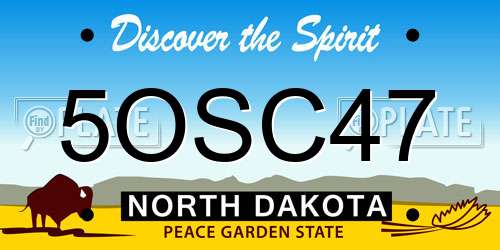 5OSC47 North Dakota License Plate