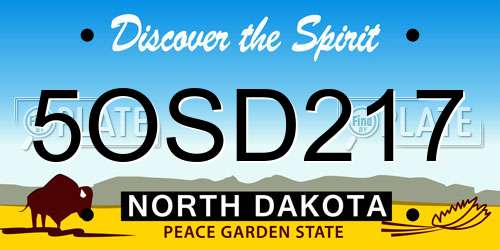 5OSD217 North Dakota License Plate