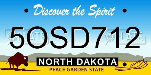 5OSD712 North Dakota License Plate