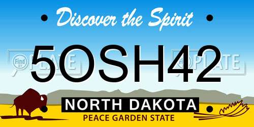5OSH42 North Dakota License Plate