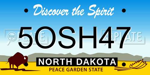 5OSH47 North Dakota License Plate