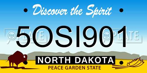 5OSI901 North Dakota License Plate