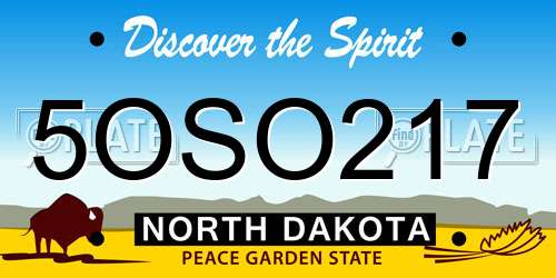 5OSO217 North Dakota License Plate