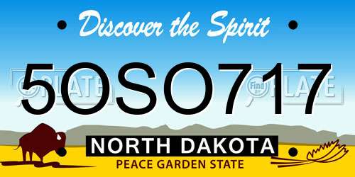 5OSO717 North Dakota License Plate
