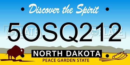 5OSQ212 North Dakota License Plate